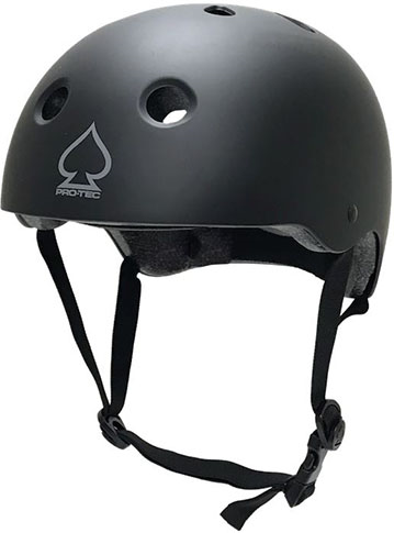 Pro Tec Spade Series Certified Helmet Black  Sized For Ages 8+  - Skateboard Helmet