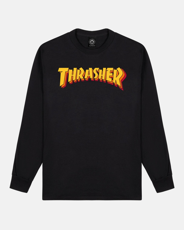 Thrasher Stacked Black Ls M