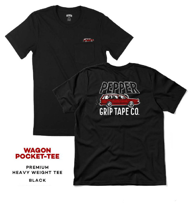 Pepper Wagon Pocket Black Ss M - Skateboard Tshirt