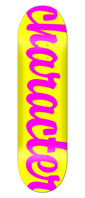 Character Team Script Neon Yellow/pink Deck 8.60 - Skateboard Deck