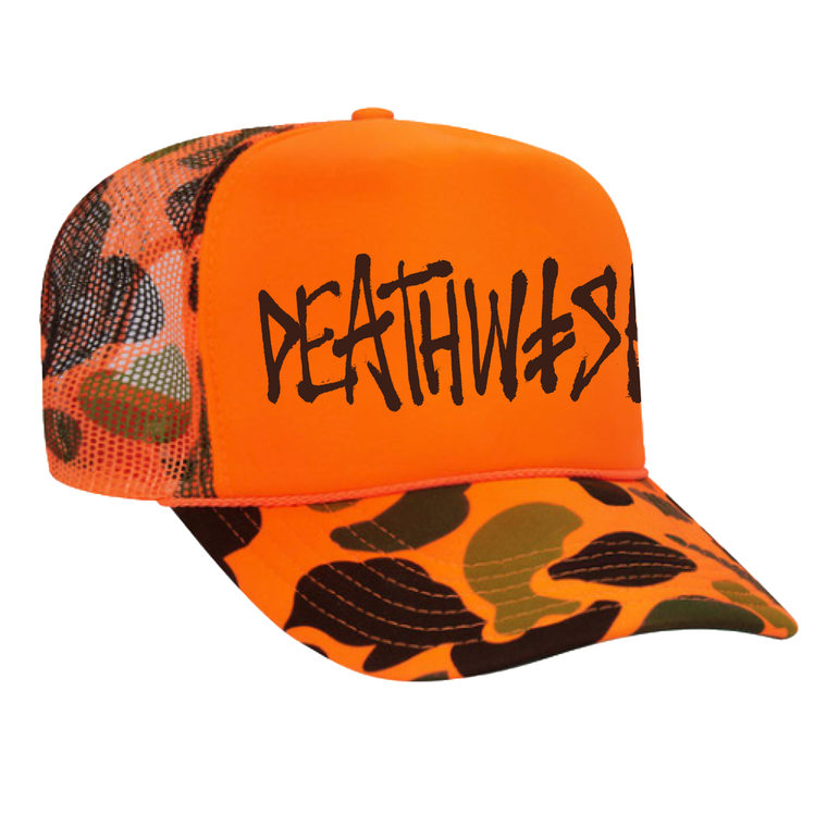Deathwish Og Deathspray Trucker Hat Orange Camo - Skateboard Hat