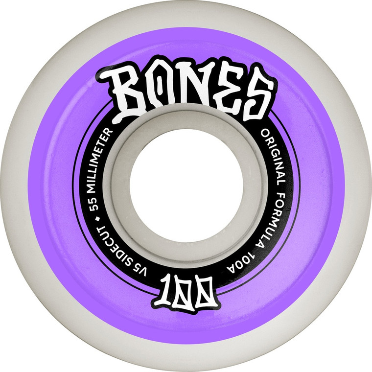 Bones 100s Og Formula Sidecut V5 55mm 100a (set Of 4) - Skateboard Wheels