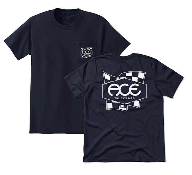 Ace Speedway Navy Pocket Ss M - Skateboard Tshirt