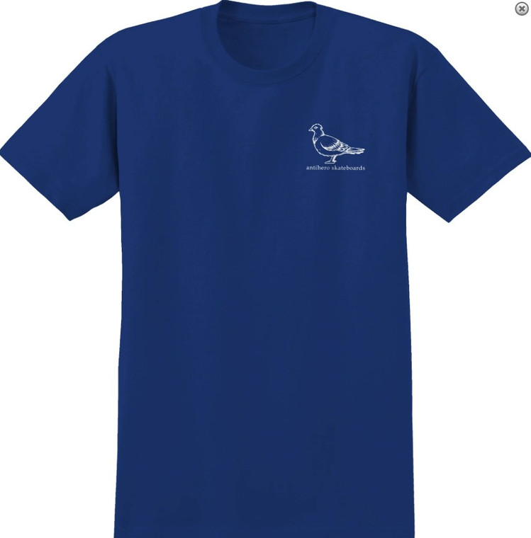 Anti-hero Basic Pigeon Royal/white Ss M - Skateboard Tshirt