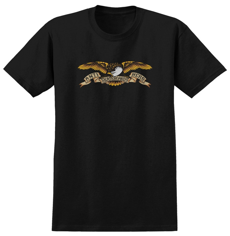 Anti-hero Eagle Black 4.5oz Ss Xxl - Skateboard Tshirt