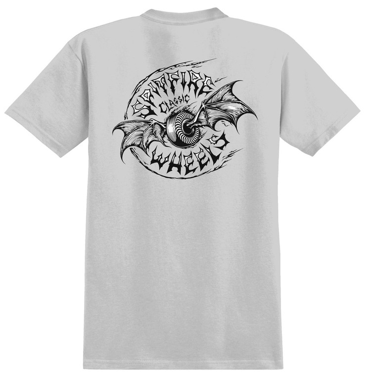 Spitfire Batwings Classic Silver/black Ss Xl - Skateboard Tshirt