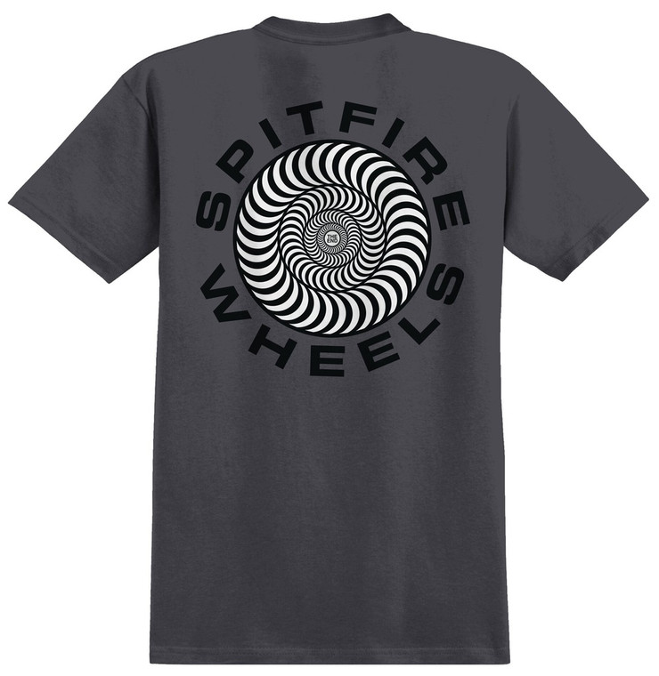 Spitfire Classic 87 Swirl Fill Charcoal Ss Xl - Skateboard Tshirt