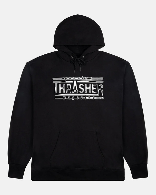 Thrasher Chrome Genuine Black Hd/swt M - Skate Hoodie Sweatshirt