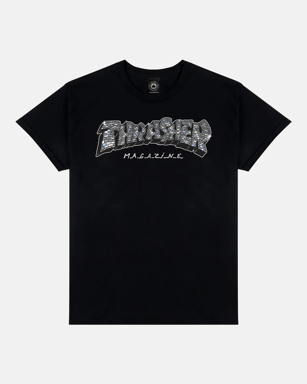 Thrasher Disco By Spanky Black Ss M - Skateboard Tshirt