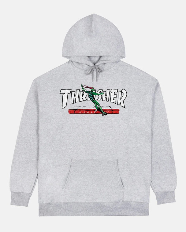 Thrasher Red Curb By Lsd Worldpeace Ash Grey Hd/swt L - Skate Hoodie Sweatshirt
