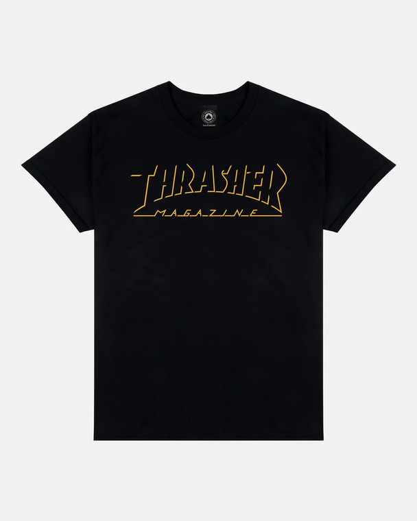 Thrasher Shadow Mag Logo Black Ss L - Skateboard Tshirt