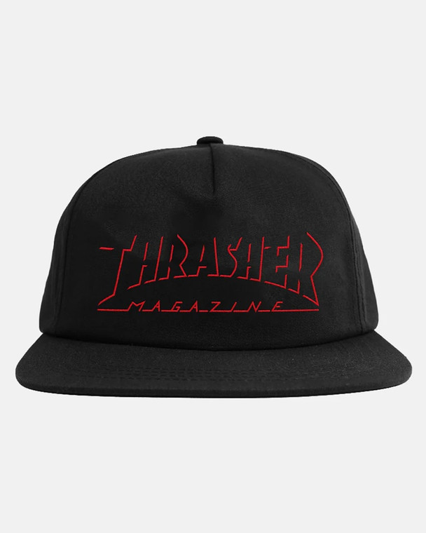 Thrasher Shadow Mag Logo Snapback Black - Skateboard Hat