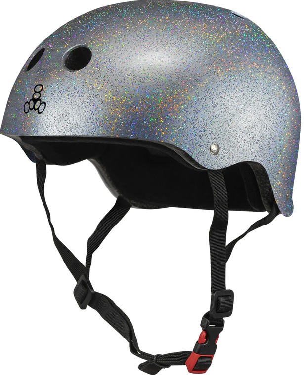 Triple 8 Helmet Certified Sweatsaver Silver Glitter Xl/xxl - Skateboard Helmet