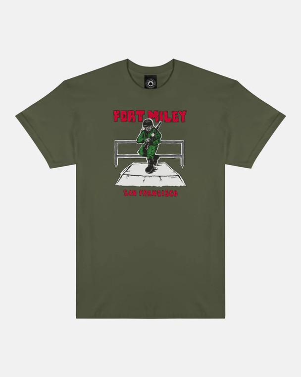 Thrasher Fort Miley By Mike Gigliotti Army Green Ss Xl - Skateboard Tshirt