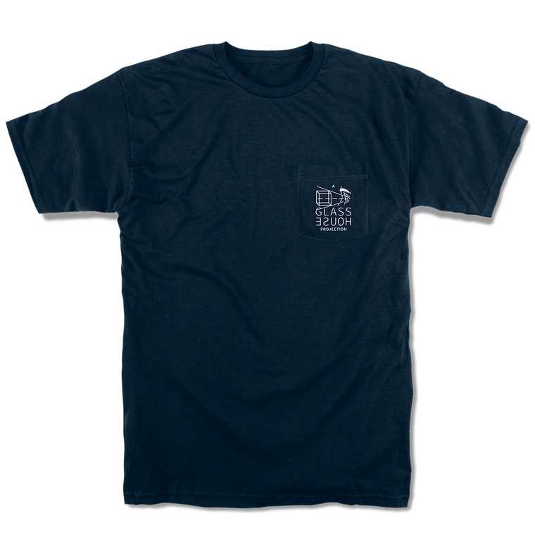 Glass House Projection Navy Pocket Ss L - Skateboard Tshirt