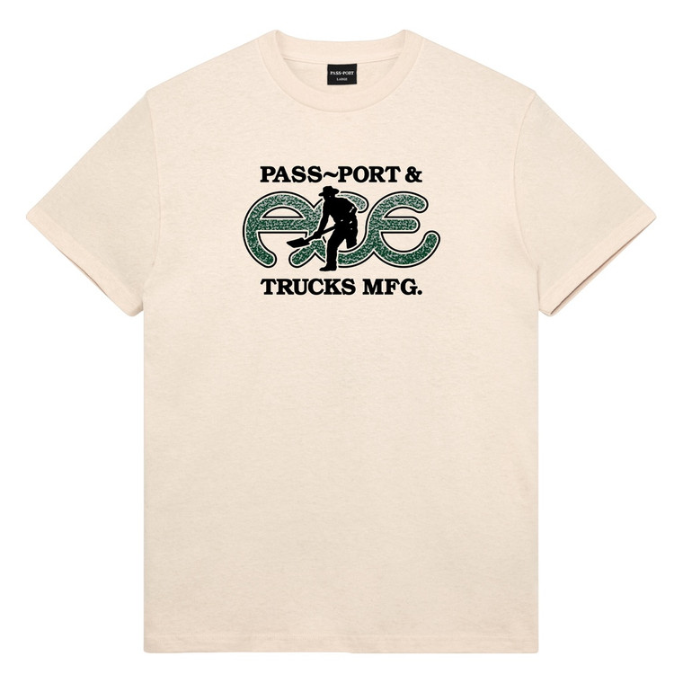 Ace Ace X Pass~port Hammertone Natural Ss M - Skateboard Tshirt