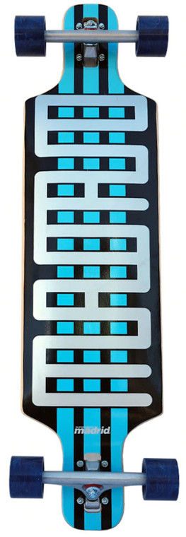 Madrid Blue Steel Drop Through Longboard Complete 9.75 X 36.00 - Complete Skateboard