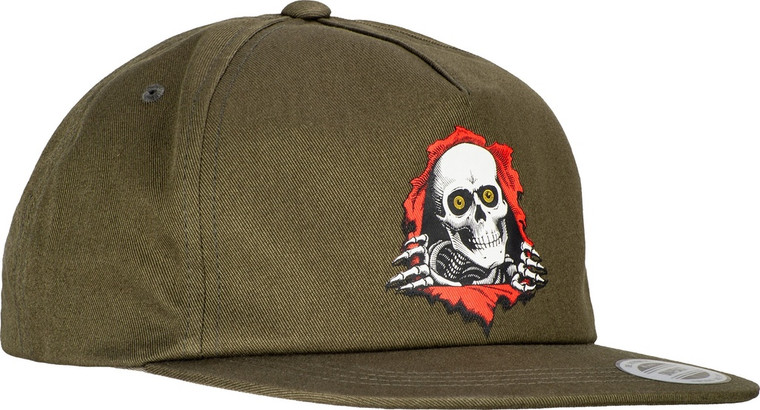 Powell Ripper Snapback Hat Military Green - Skateboard Hat