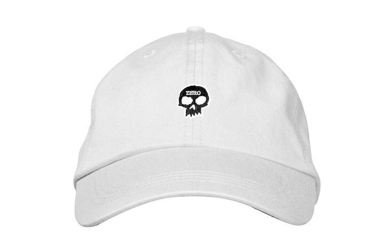 Zero Single Skull Dad Hat White - Skateboard Hat