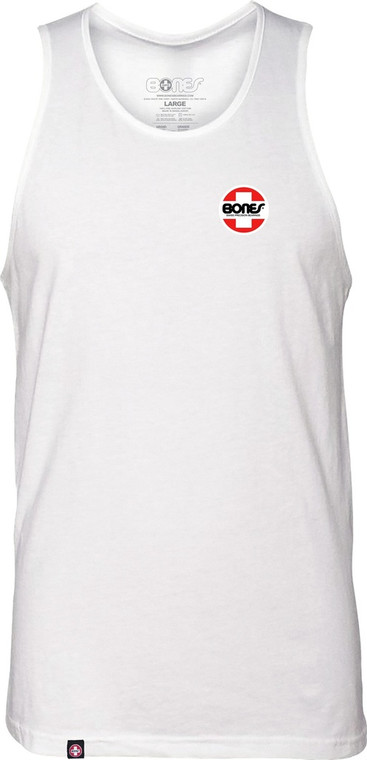 Bones Og Swiss Circle White Tank Top M - Skateboard Tshirt