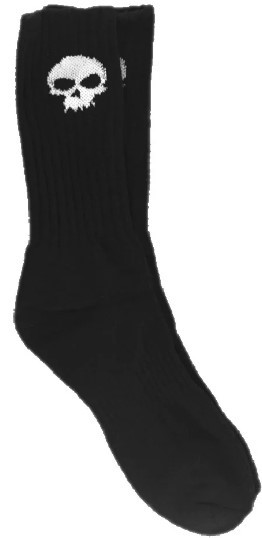 Zero Skull Black Crew Socks