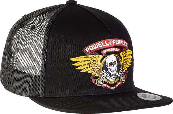 Powell Peralta - Winged Ripper Trucker Mesh Hat Adj-black - Skateboard Hat