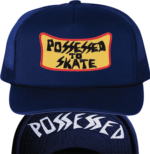 Suicidal Skates - Possessed 2 Skate Patch Mesh Hat Adj-navy - Skateboard Hat