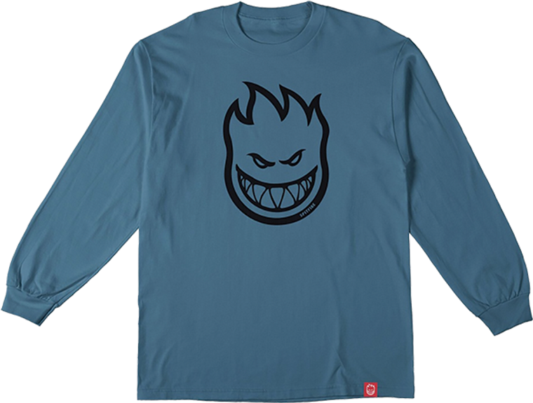 Spitfire - Bighead Ls S-indigo Blue/blk - Skateboard Longsleeeve Tshirt