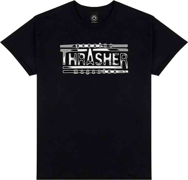 Thrasher - Chrome Genuine Ss L-black - Skateboard Tshirt
