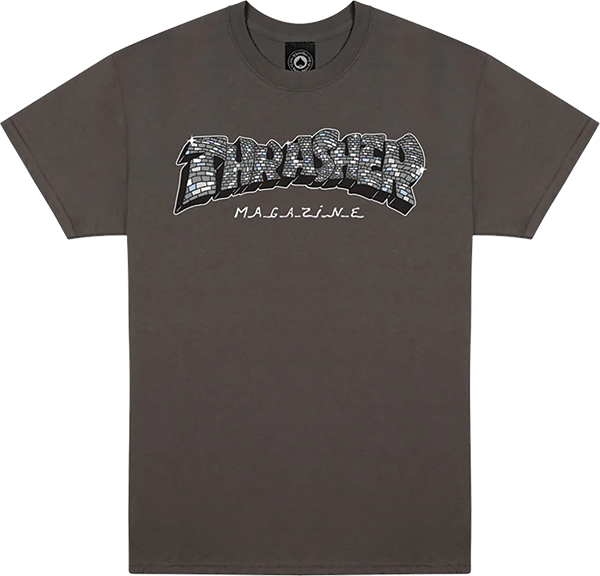 Thrasher - Disco By Spanky Ss M-charcoal - Skateboard Tshirt