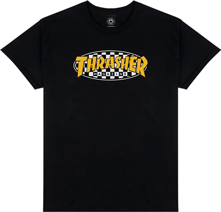 Thrasher - Checkered Oval Ss M-black - Skateboard Tshirt