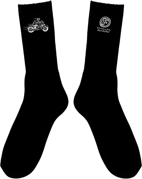 Foundation - Moto Crew Socks Black 1pr - Skateboard Socks