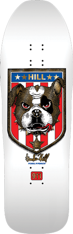 Powell Peralta - Hill Bulldog 13 Deck-10x31.5 Wht/gold Foil - Skateboard Deck