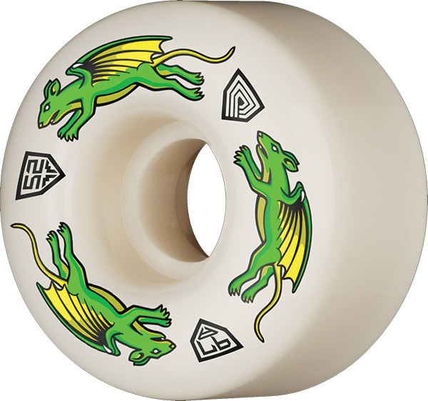 Powell Peralta - Df Nano Rat 52/34mm 97a Off White - Skateboard Wheels (Set Of Four)