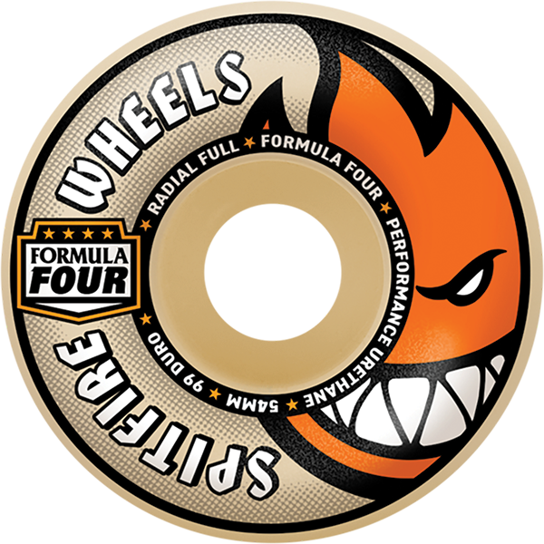 Spitfire - F499 Radial Full 54mm 99a Nat/org - Skateboard Wheels (Set Of Four)
