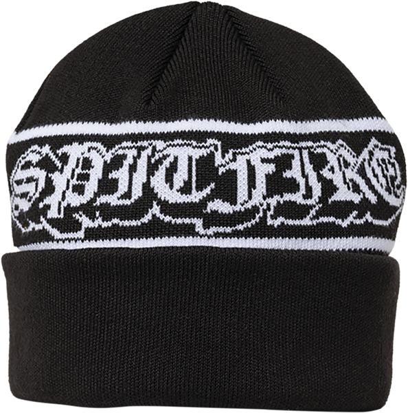 Spitfire - Old E Drop Cuff Beanie Black/white - Skateboard Beanie