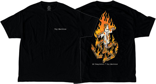 Toy Machine - Charred Cross Ss S-black - Skateboard Tshirt