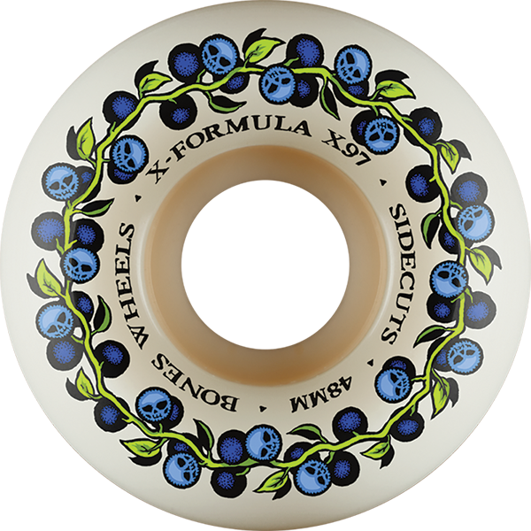 Bones Wheels - Xf X97 V5 Sidecut 48mm 97a Skull Berries Nat - Skateboard Wheels (Set Of Four)