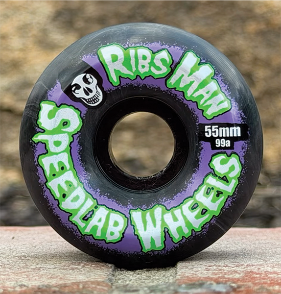 Speedlab - Ribs Man 55mm 99a Black Smoke - Skateboard Wheels (Set Of Four)