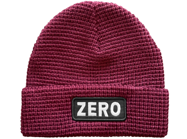 Zero Army Patch Waffle Beanie Burgundy - Skateboard Beanie