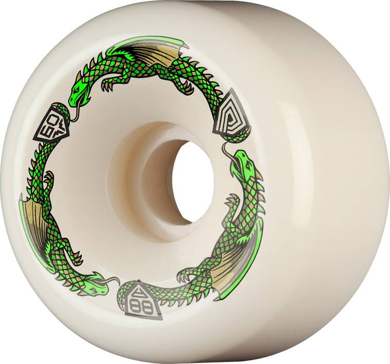 Powell Dragon Formula Green Bomber 60mm X 40mm 88a (set Of 4) - Skateboard Wheels