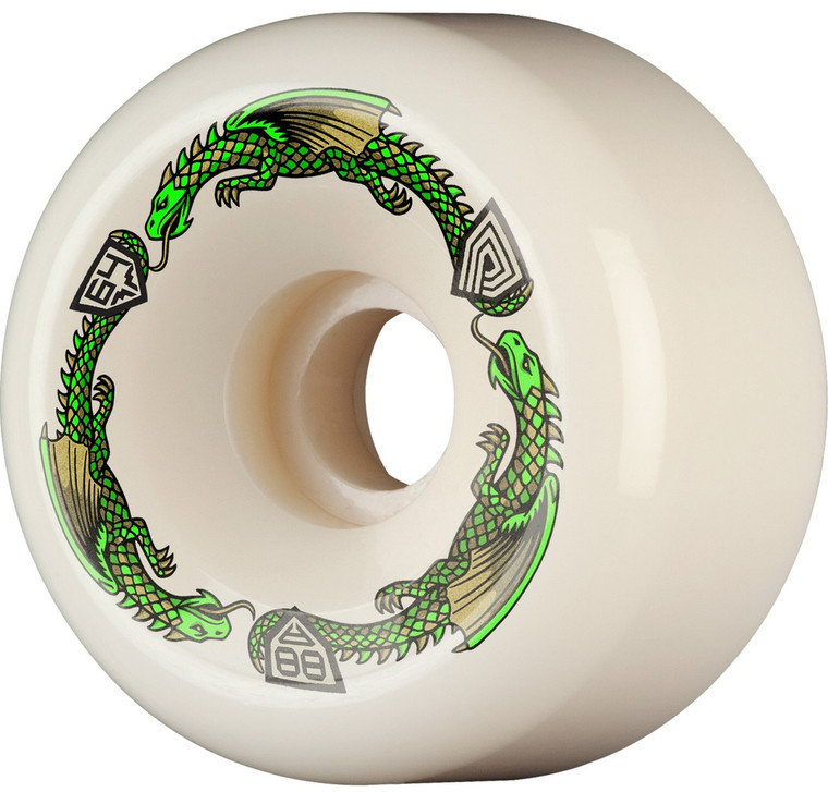 Powell Dragon Formula Green Bomber 64mm X 40mm 88a (set Of 4) - Skateboard Wheels