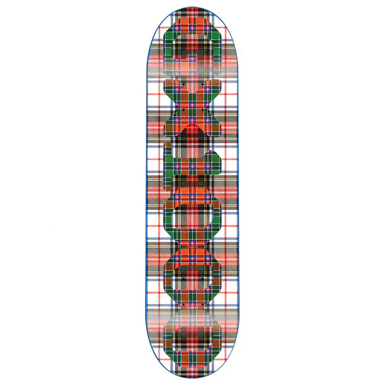 Gx1000 Team Og Logo Tartan White Deck 8.50 - Skateboard Deck