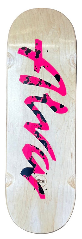 Alva Og Logo Pink/black Splatter Wheel Wells Deck 10.0 X 33.0 - Skateboard Deck