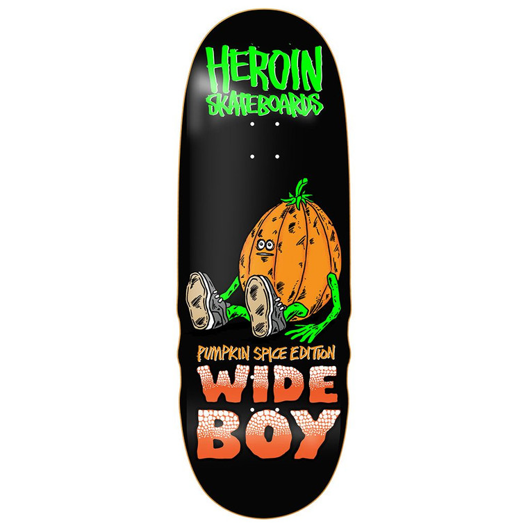 Heroin Team Pumpkin Spice Wide Boy Shaped Deck 10.75 - Skateboard Deck