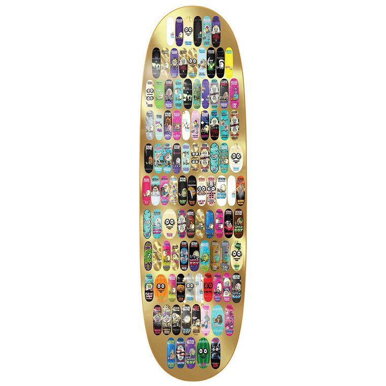 Heroin Team 100th Egg Gold Foil Shaped Deck 9.125 - Skateboard Deck