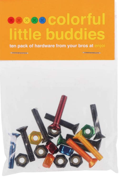 Enjoi Colorful Little Buddies Phillips Hardware 7/8" (10 Bolts & 10 Nuts) - Skateboard Hardware