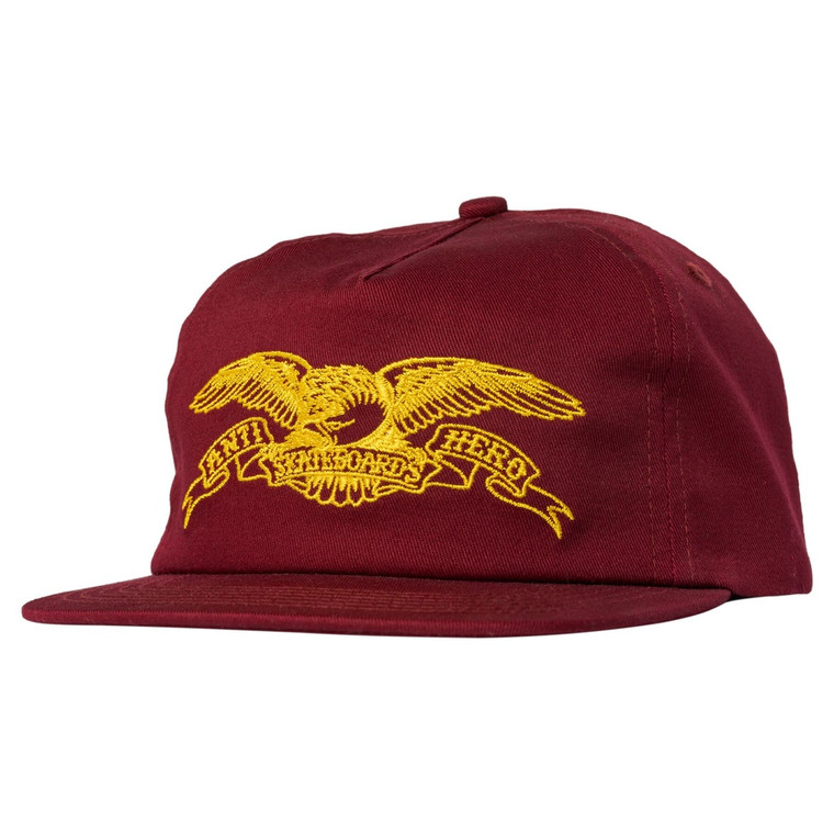 Anti-hero Basic Eagle Snapback Hat Wine - Skateboard Hats