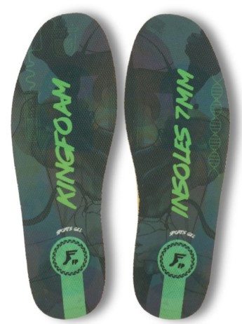 Footprint Kingfoam Action Sports Gel Impact Dark Grey Camo/green 7mm Insoles Large (8-14.5)