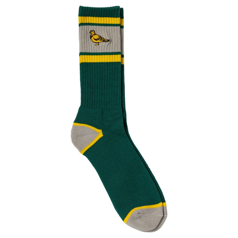 Anti-hero Lil Pigeon Emb Socks Green/yellow - Skateboard Socks